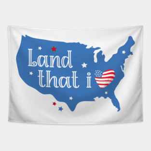 Land that i Love USA Independence Day Tapestry