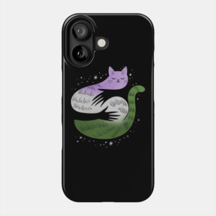 Genderqueer Cat Hug LGBT Pride Flag Phone Case