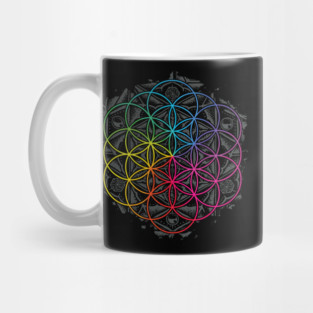Sacred Geometry Flower of Life Mandala Color 2 Mug