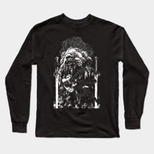 demon guitar monster skeleton swords tattoo 70s metal amp amplifier stack tube guitar heavy stoner rock Long Sleeve T-Shirt