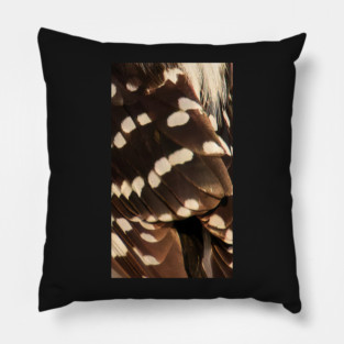 Feathers of a Downy Woodpecker Pillow