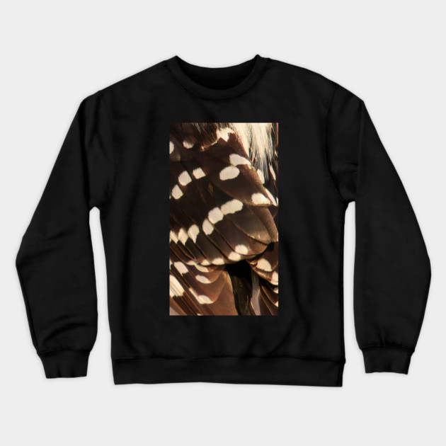 Feathers of a Downy Woodpecker Crewneck Sweatshirt by BirdsnStuff