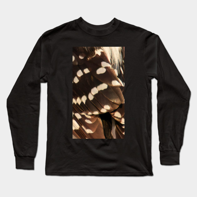 Feathers of a Downy Woodpecker Long Sleeve T-Shirt by BirdsnStuff