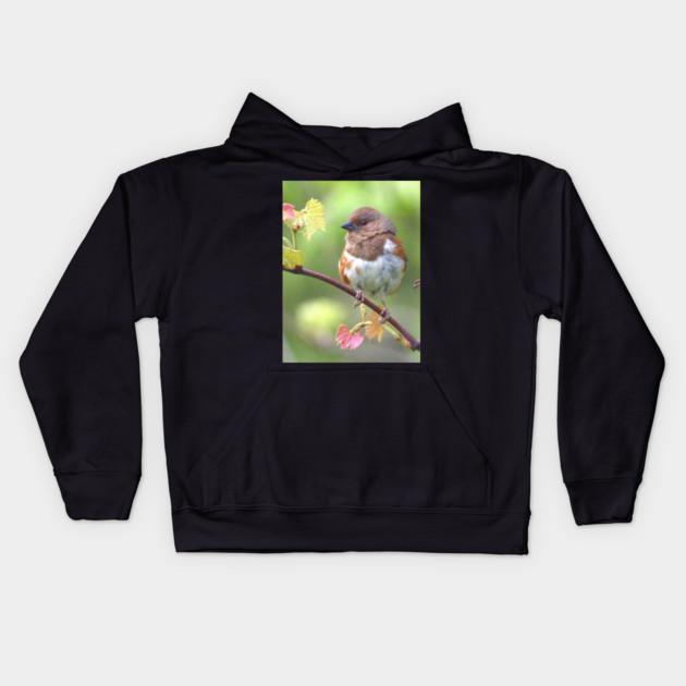 Eastern Towhee Kids Hoodie by BirdsnStuff