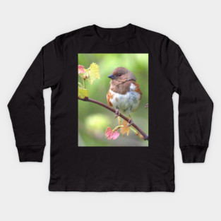 Eastern Towhee Kids Long Sleeve T-Shirt
