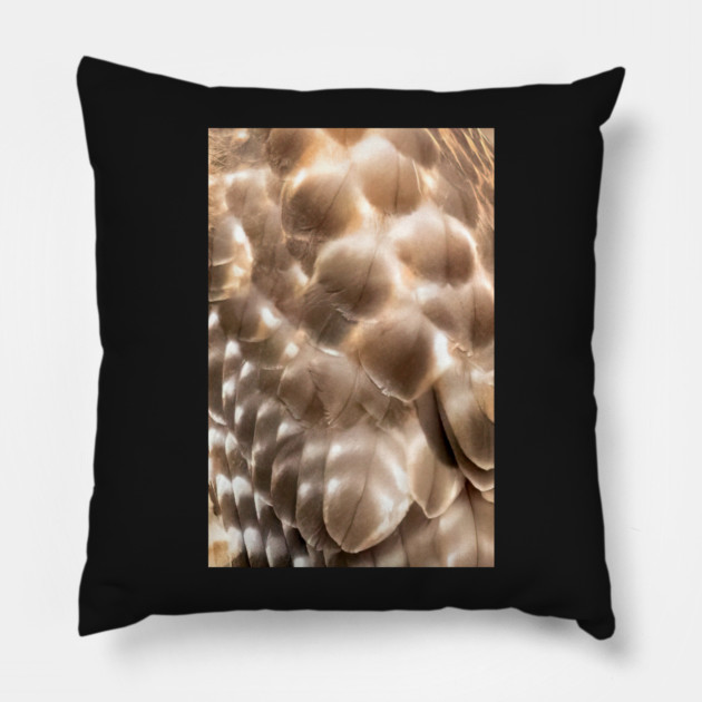 Feathers of a Red Shouldered Hawk Pillow by BirdsnStuff
