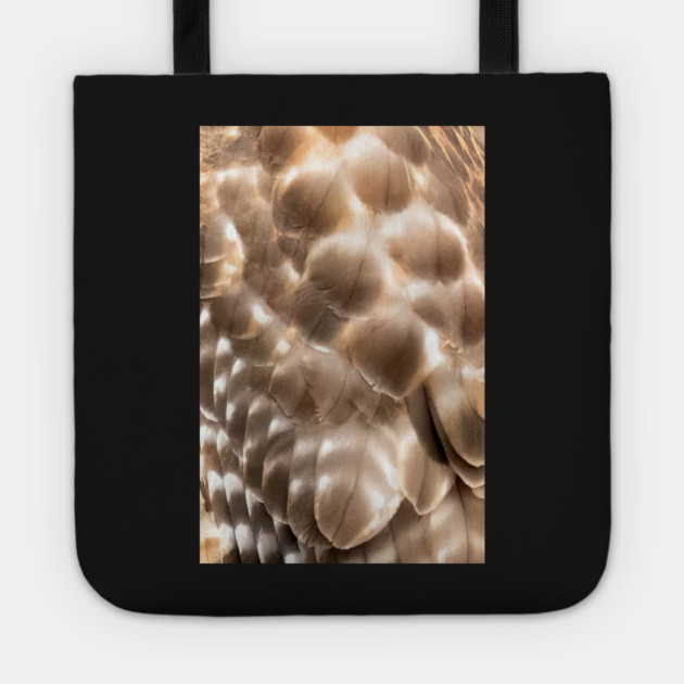 Feathers of a Red Shouldered Hawk Tote by BirdsnStuff