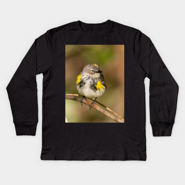 Yellow Rumped Warbler Kids Long Sleeve T-Shirt by BirdsnStuff