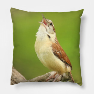 Carolina Wren Singing Pillow