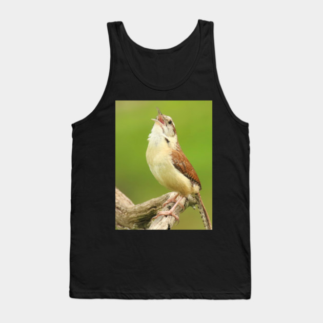 Carolina Wren Singing Tank Top by BirdsnStuff