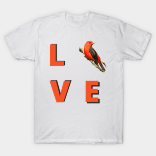 Love birds design with Scarlet Tanager T-Shirt