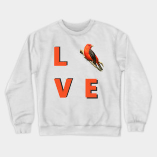 Love birds design with Scarlet Tanager Crewneck Sweatshirt
