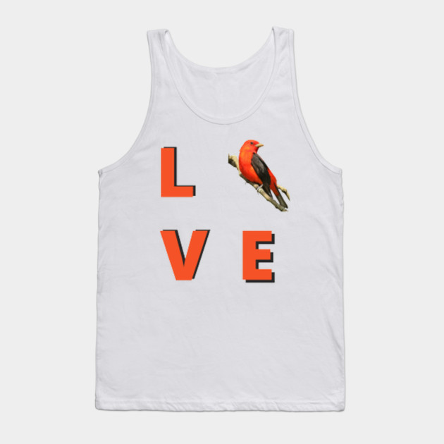 Love birds design with Scarlet Tanager Tank Top by BirdsnStuff