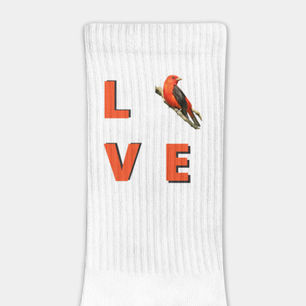 Love birds design with Scarlet Tanager by BirdsnStuff