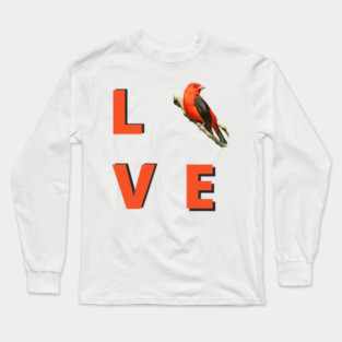 Love birds design with Scarlet Tanager Long Sleeve T-Shirt