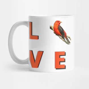 Love birds design with Scarlet Tanager Mug