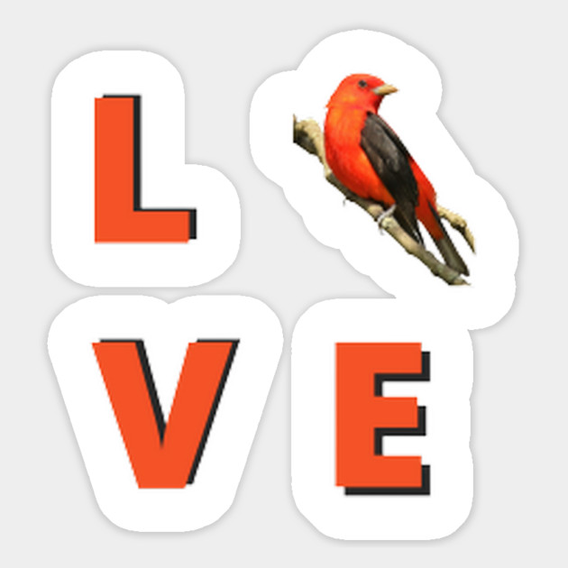 Love birds design with Scarlet Tanager Magnet by BirdsnStuff