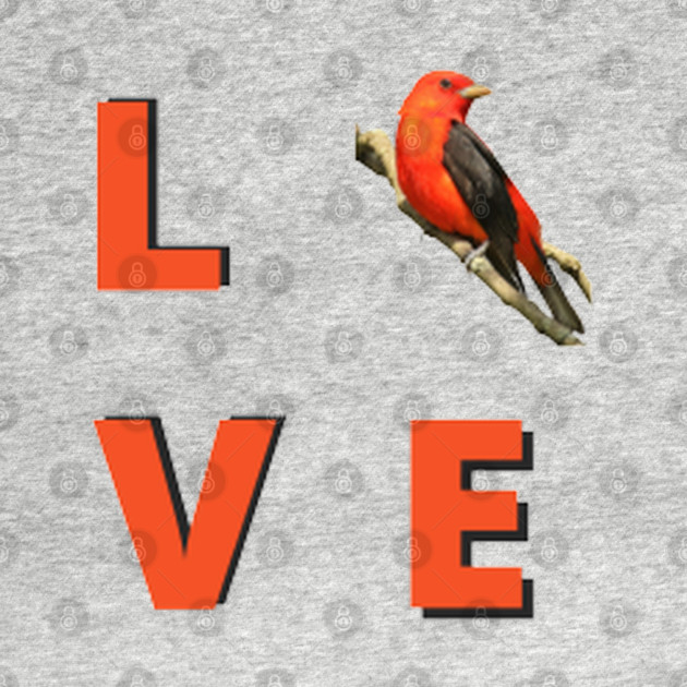 Love birds design with Scarlet Tanager by BirdsnStuff