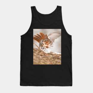 Fox Sparrow with tail feathers fanned out Tank Top