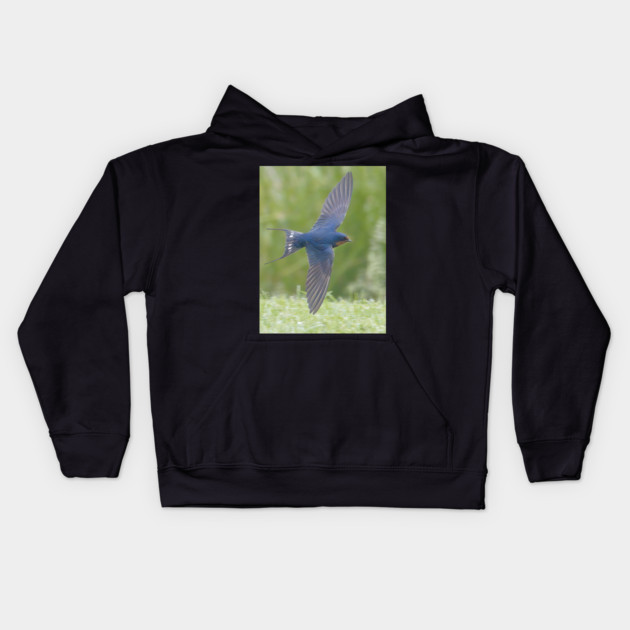 Barn Swallow in Flight Kids Hoodie by BirdsnStuff