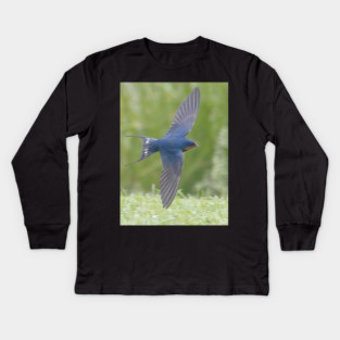 Barn Swallow in Flight Kids Long Sleeve T-Shirt