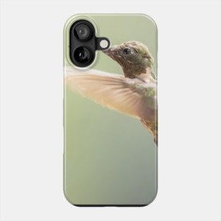 Ruby-throated Hummingbird in flight Phone Case