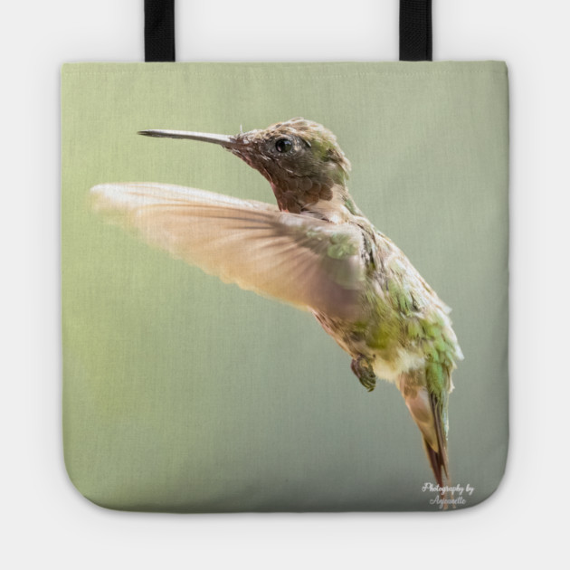 Ruby-throated Hummingbird in flight Tote by BirdsnStuff