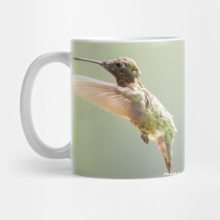 Ruby-throated Hummingbird in flight Mug