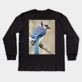 Portrait of a Blue Jay Kids Long Sleeve T-Shirt