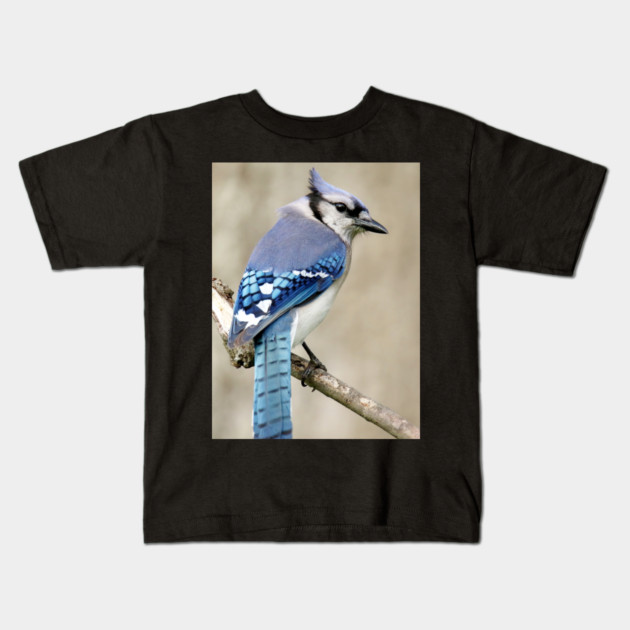 Portrait of a Blue Jay Kids T-Shirt by BirdsnStuff
