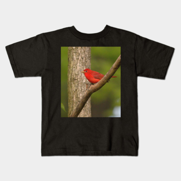 Summer Tanager Kids T-Shirt by BirdsnStuff