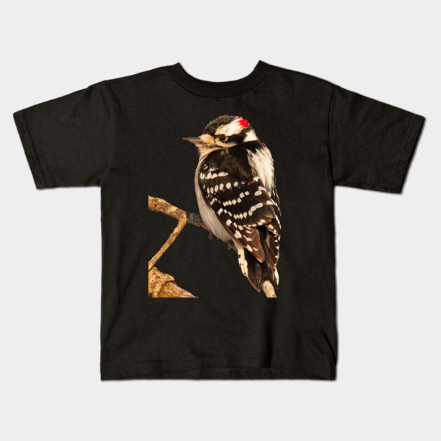Downy Woodpecker with no background Kids T-Shirt by BirdsnStuff