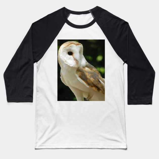 European Barn Owl Baseball T-Shirt by BirdsnStuff