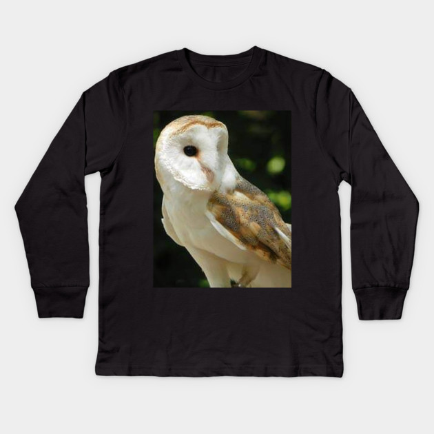 European Barn Owl Kids Long Sleeve T-Shirt by BirdsnStuff