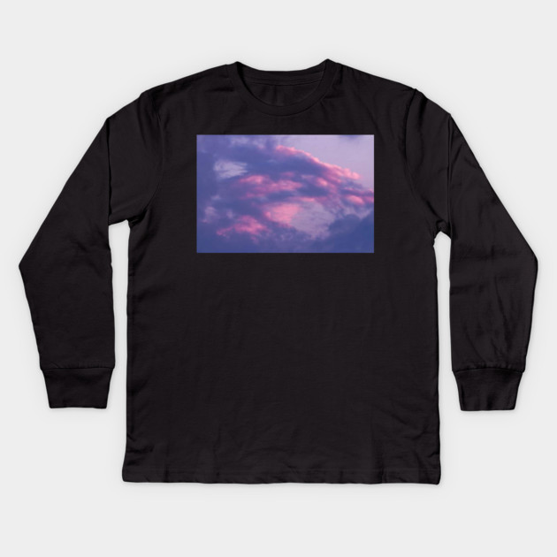Purple and Pink Sky Kids Long Sleeve T-Shirt by BirdsnStuff