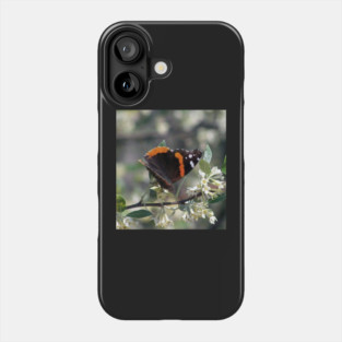 Orange and Black Butterfly with white spots Phone Case