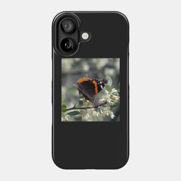 Orange and Black Butterfly with white spots Phone Case by BirdsnStuff