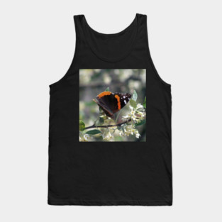 Orange and Black Butterfly with white spots Tank Top