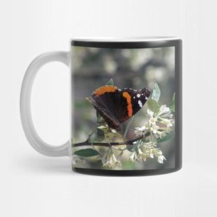 Orange and Black Butterfly with white spots Mug