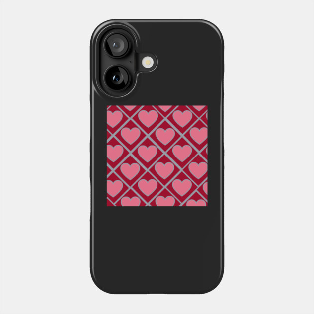 Red and Pink Hearts Phone Case by BirdsnStuff