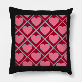 Red and Pink Hearts Pillow