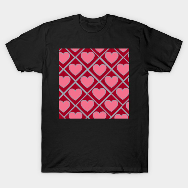 Red and Pink Hearts T-Shirt by BirdsnStuff