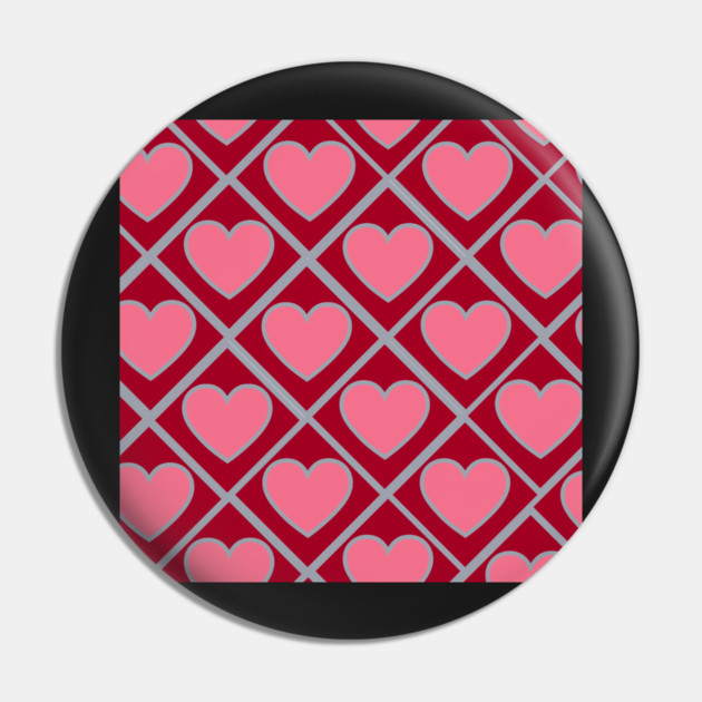 Red and Pink Hearts Pin by BirdsnStuff