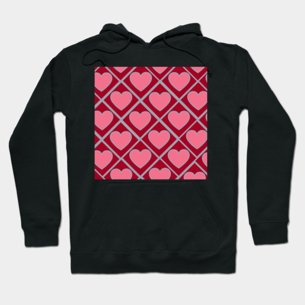 Red and Pink Hearts Hoodie by BirdsnStuff