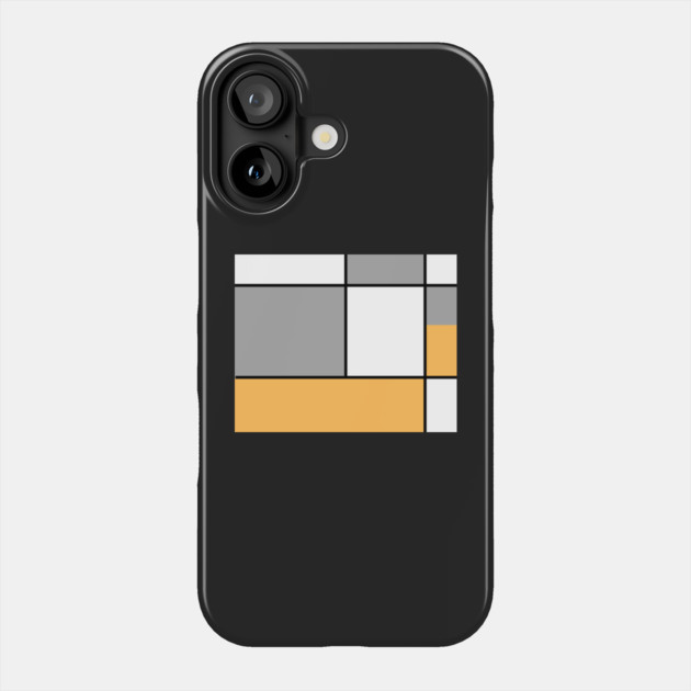Squares and Rectangles  Gold , Grey, and White Phone Case by BirdsnStuff