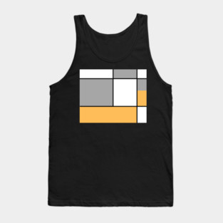 Squares and Rectangles  Gold , Grey, and White Tank Top