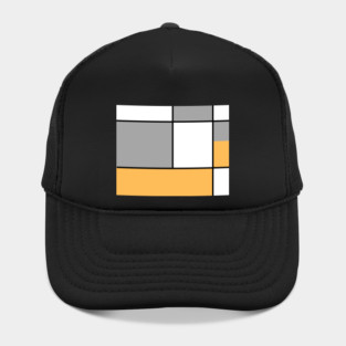 Squares and Rectangles  Gold , Grey, and White Hat