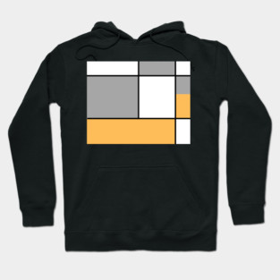 Squares and Rectangles  Gold , Grey, and White Hoodie