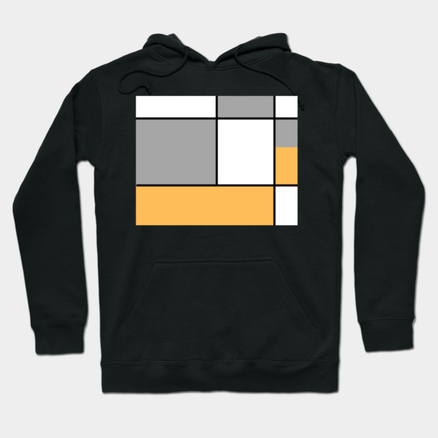 Squares and Rectangles  Gold , Grey, and White Hoodie by BirdsnStuff