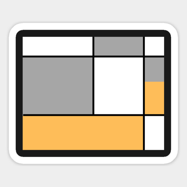 Squares and Rectangles  Gold , Grey, and White Magnet by BirdsnStuff